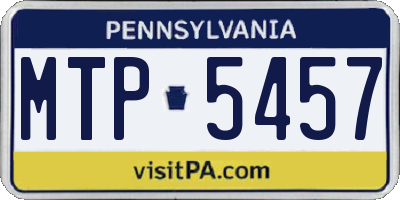 PA license plate MTP5457