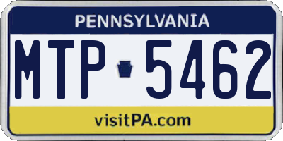 PA license plate MTP5462
