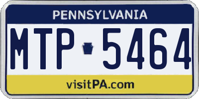 PA license plate MTP5464
