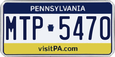 PA license plate MTP5470
