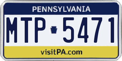 PA license plate MTP5471