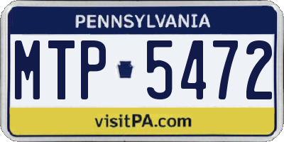 PA license plate MTP5472