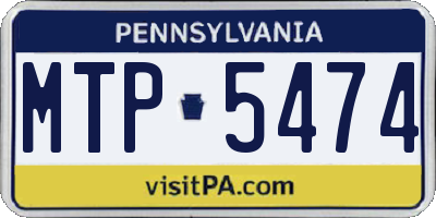 PA license plate MTP5474