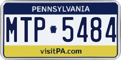 PA license plate MTP5484