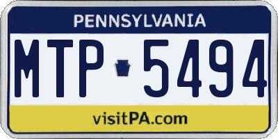 PA license plate MTP5494