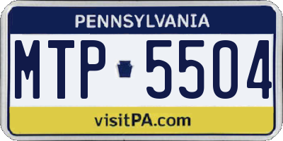 PA license plate MTP5504