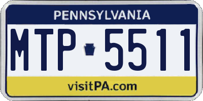 PA license plate MTP5511