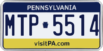 PA license plate MTP5514