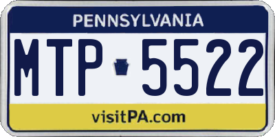 PA license plate MTP5522