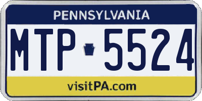 PA license plate MTP5524