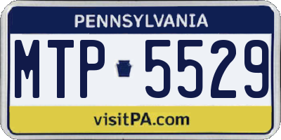 PA license plate MTP5529