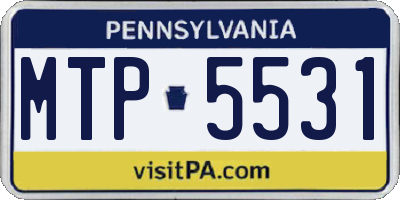 PA license plate MTP5531