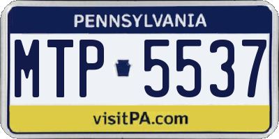PA license plate MTP5537