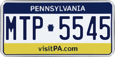PA license plate MTP5545