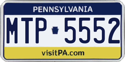 PA license plate MTP5552