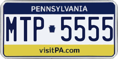 PA license plate MTP5555