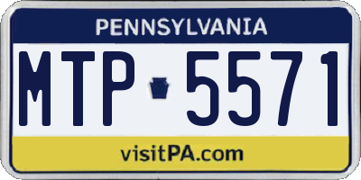 PA license plate MTP5571