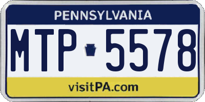 PA license plate MTP5578