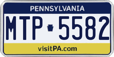 PA license plate MTP5582