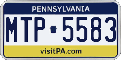 PA license plate MTP5583