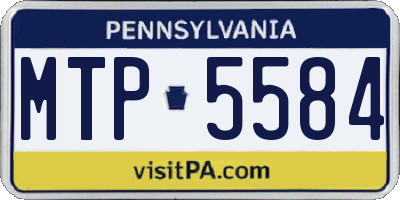 PA license plate MTP5584
