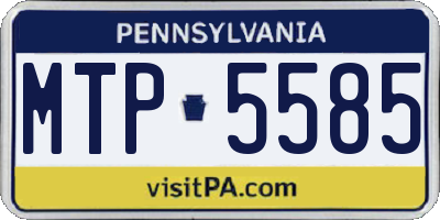 PA license plate MTP5585
