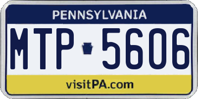 PA license plate MTP5606