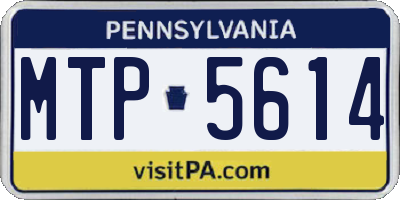PA license plate MTP5614