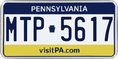 PA license plate MTP5617