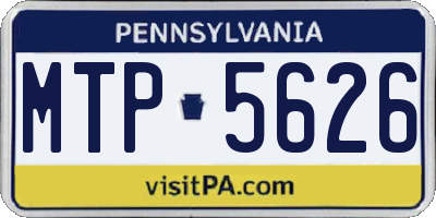 PA license plate MTP5626