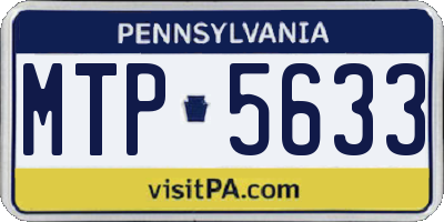 PA license plate MTP5633