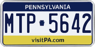 PA license plate MTP5642