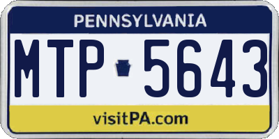 PA license plate MTP5643