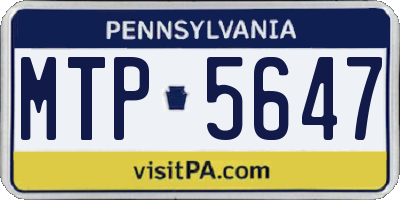 PA license plate MTP5647