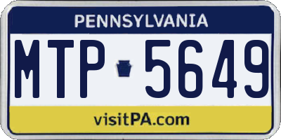 PA license plate MTP5649