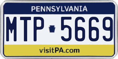 PA license plate MTP5669