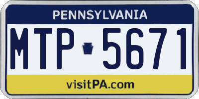 PA license plate MTP5671