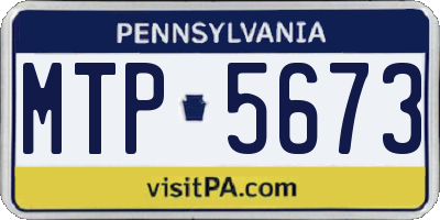 PA license plate MTP5673