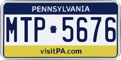 PA license plate MTP5676
