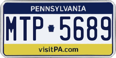PA license plate MTP5689