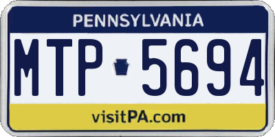 PA license plate MTP5694