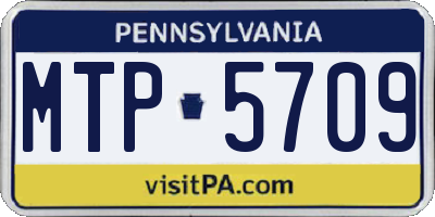 PA license plate MTP5709