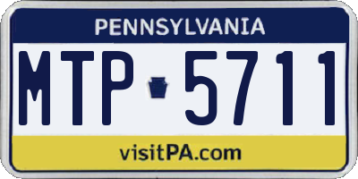 PA license plate MTP5711