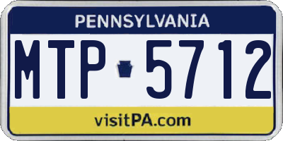 PA license plate MTP5712