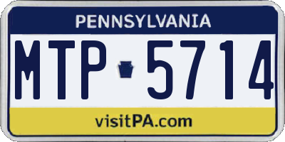PA license plate MTP5714