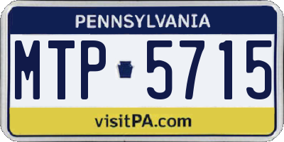 PA license plate MTP5715