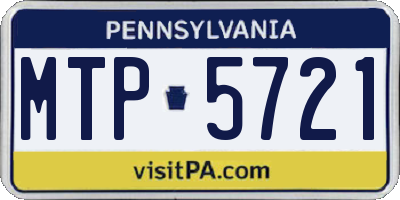 PA license plate MTP5721