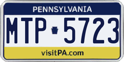 PA license plate MTP5723