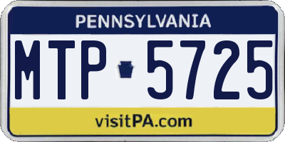 PA license plate MTP5725