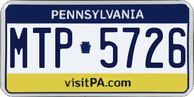 PA license plate MTP5726